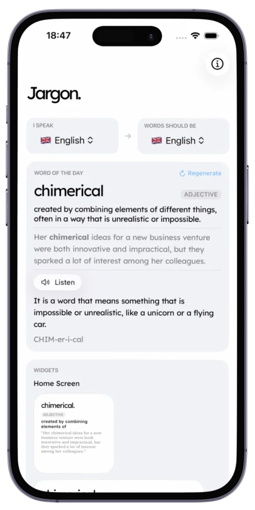 Jargon App Screenshot