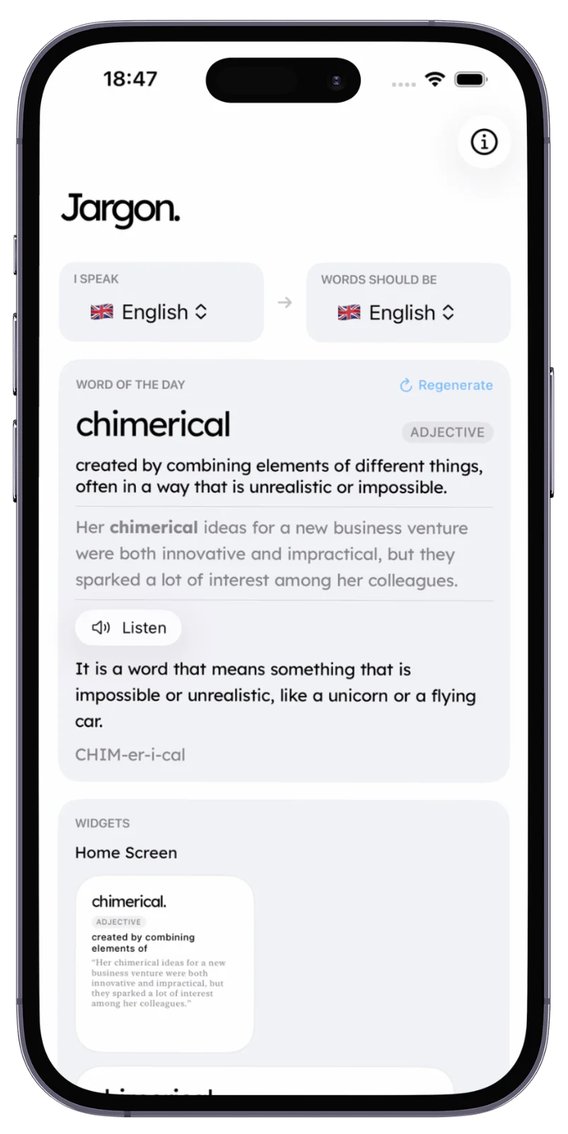 Jargon App Screenshot